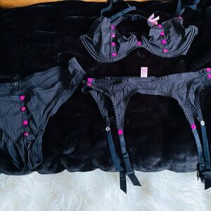 Agent Provocateur Black and Pink Bra Set